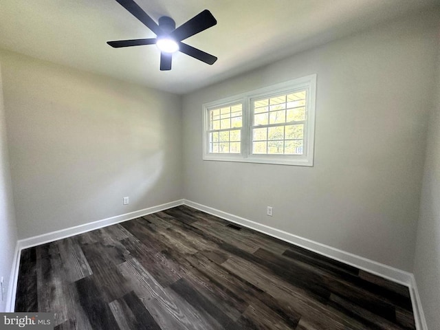 9377 General Winder Rd, Rapidan, VA 22733 - spare room with dark wood-style flooring, baseboards, and a ceiling fan