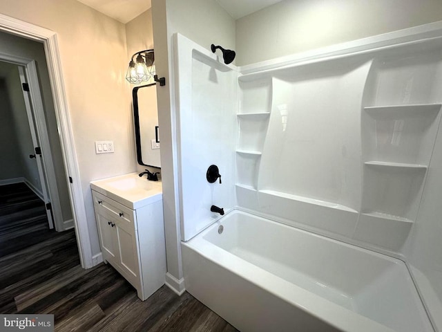 9377 General Winder Rd, Rapidan, VA 22733 - bathroom featuring wood finished floors, vanity, and  shower combination