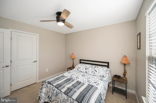9528 Fall Haven Rd, Fredericksburg, VA 22407 - bedroom featuring light colored carpet, baseboards, and a ceiling fan