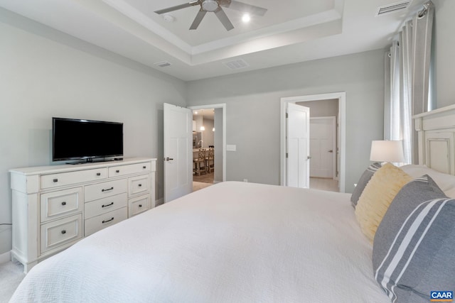 712 Empire St, Charlottesville, VA 22901 - bedroom with a raised ceiling and ceiling fan