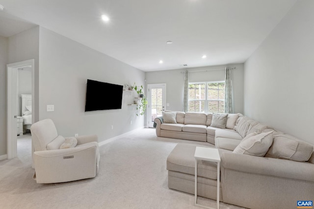 712 Empire St, Charlottesville, VA 22901 - carpeted living area with recessed lighting and baseboards