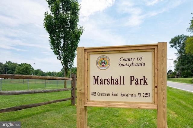 view of community sign