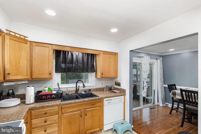 12016 Branchwater St, Fredericksburg, VA 22407 - kitchen with a sink, dishwasher, light wood finished floors, stove, and recessed lighting