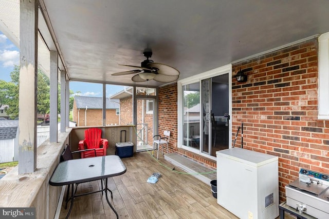 12016 Branchwater St, Fredericksburg, VA 22407 - sunroom with a ceiling fan and healthy amount of natural light