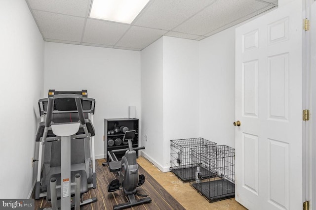 12016 Branchwater St, Fredericksburg, VA 22407 - workout area featuring a drop ceiling and baseboards