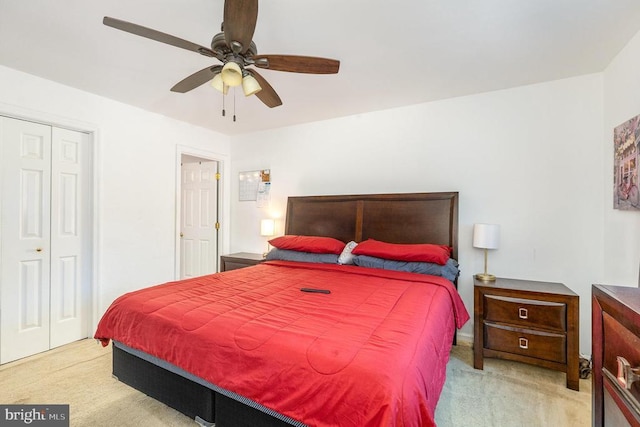 12016 Branchwater St, Fredericksburg, VA 22407 - bedroom with carpet floors, ceiling fan, and a closet
