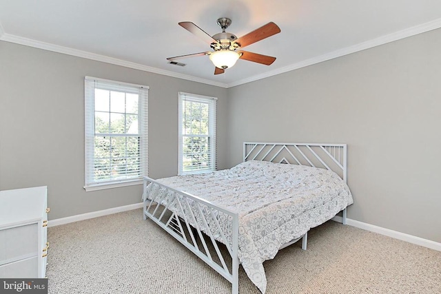 10409 Colechester St, Fredericksburg, VA 22408 - carpeted bedroom with crown molding and ceiling fan