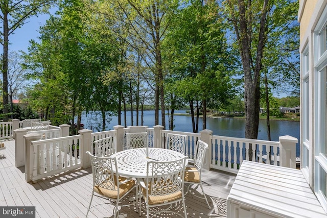 11306 Stonewall Jackson Dr, Spotsylvania, VA 22551 - deck with a water view and outdoor dining space