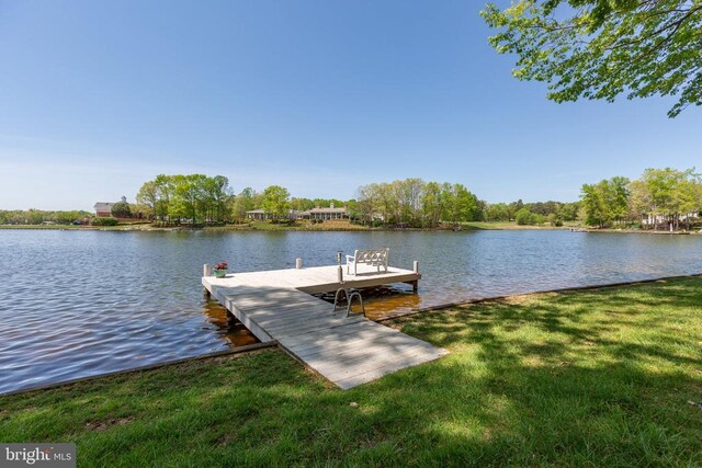 11306 Stonewall Jackson Dr, Spotsylvania, VA 22551 - dock area featuring a water view and a lawn
