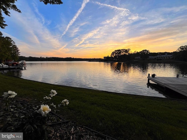 11306 Stonewall Jackson Dr, Spotsylvania, VA 22551 - dock featuring a water view and a lawn