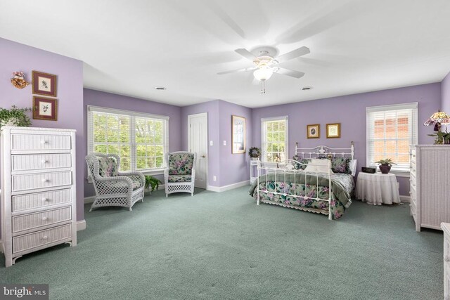 11306 Stonewall Jackson Dr, Spotsylvania, VA 22551 - bedroom with baseboards, carpet, and a ceiling fan