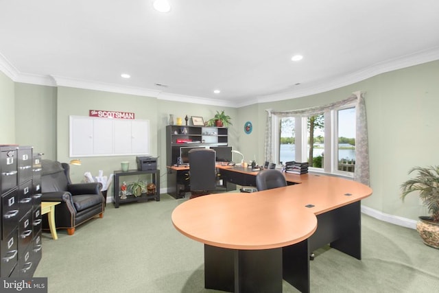 11306 Stonewall Jackson Dr, Spotsylvania, VA 22551 - office space featuring light colored carpet, recessed lighting, crown molding, and baseboards