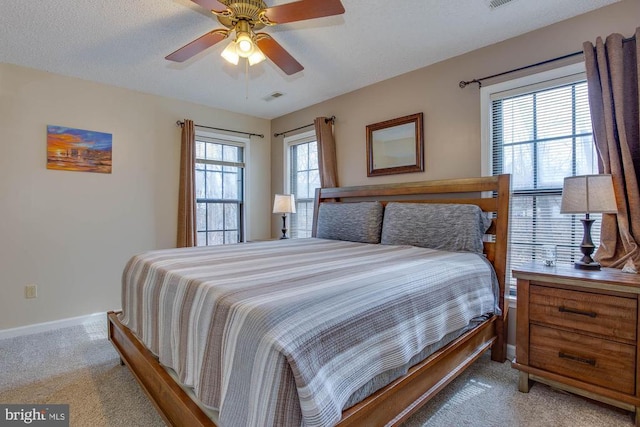 47 Marwood Dr, Palmyra, VA 22963 - bedroom with baseboards, ceiling fan, light carpet, and visible vents