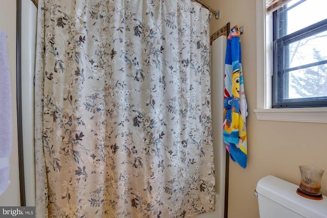 47 Marwood Dr, Palmyra, VA 22963 - bathroom with toilet and a shower with shower curtain