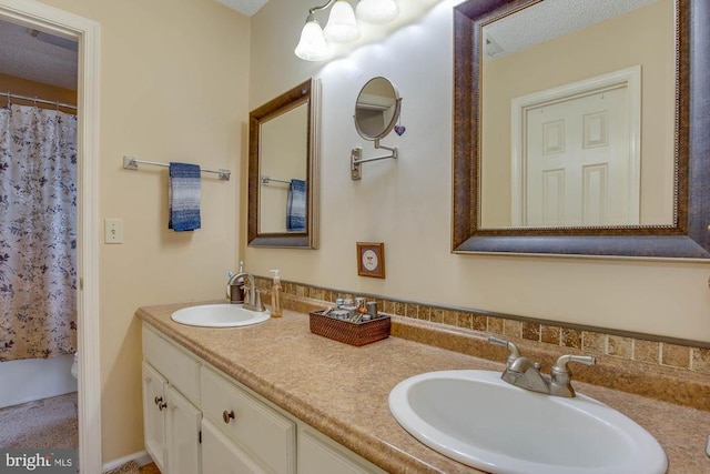 47 Marwood Dr, Palmyra, VA 22963 - full bathroom with a sink, double vanity, and a shower with shower curtain
