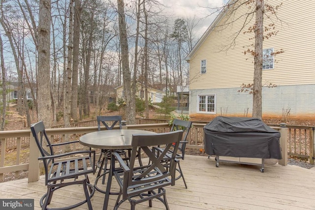 47 Marwood Dr, Palmyra, VA 22963 - wooden deck with outdoor dining area and grilling area