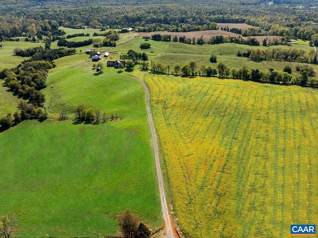 drone / aerial view featuring a rural view