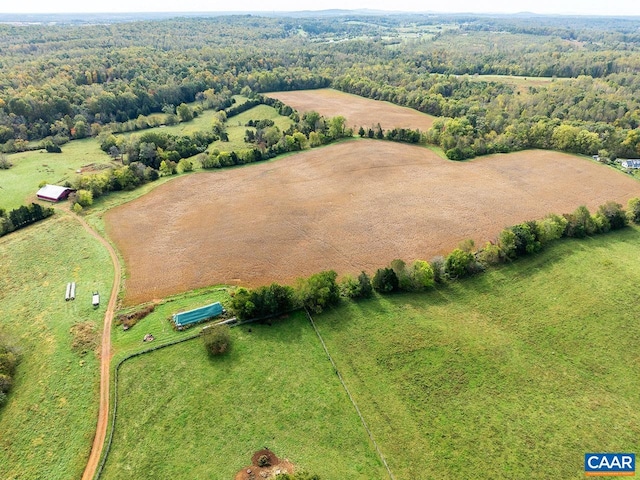 drone / aerial view featuring a rural view