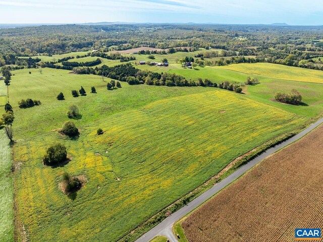 aerial view featuring a rural view