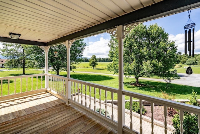 17962 Old Barn Ln, Elkton, VA 22827 - wooden porch featuring a yard