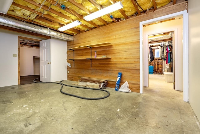 17962 Old Barn Ln, Elkton, VA 22827 - unfinished basement with wooden walls