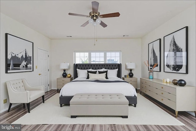 11120 Dragons Lair Dr, Fredericksburg, VA 22407 - bedroom featuring wood finished floors and a ceiling fan