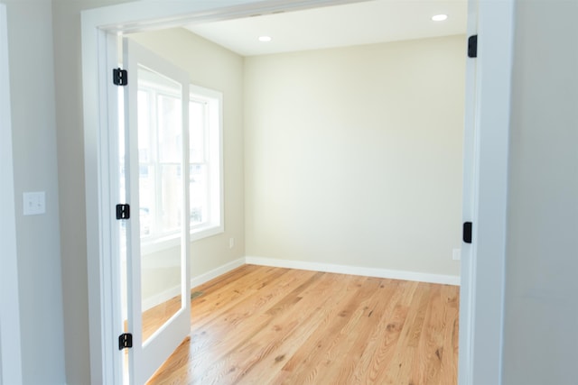 empty room featuring light wood-type flooring