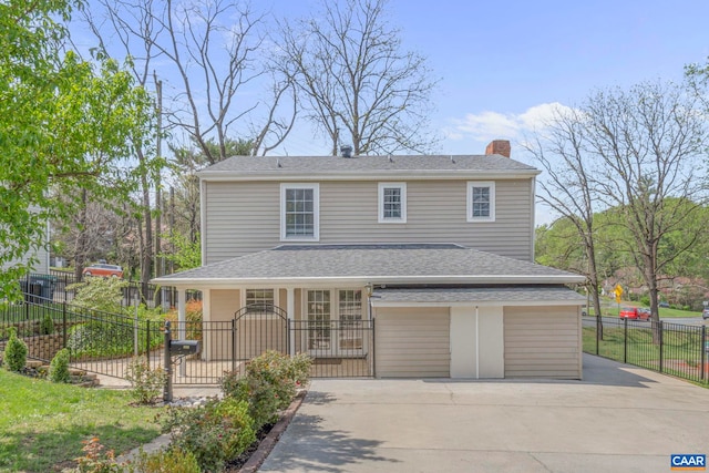 807 Watson Ave, Charlottesville, VA 22901 - view of front of property with a chimney, driveway, and a gate