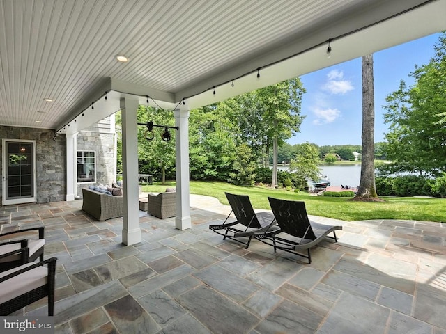 11109 Vanderbilt Cv, Spotsylvania, VA 22551 - view of patio / terrace with an outdoor hangout area and a water view