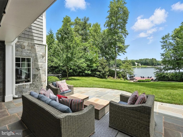 11109 Vanderbilt Cv, Spotsylvania, VA 22551 - view of patio / terrace featuring a water view and outdoor lounge area