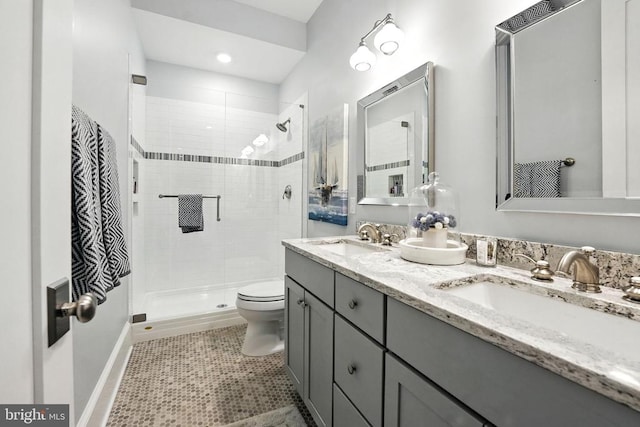 11109 Vanderbilt Cv, Spotsylvania, VA 22551 - full bath with a stall shower, double vanity, and tile patterned flooring