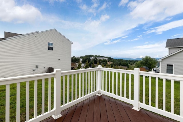 43 Upland Ct, Stuarts Draft, VA 24477 - wooden terrace with a lawn