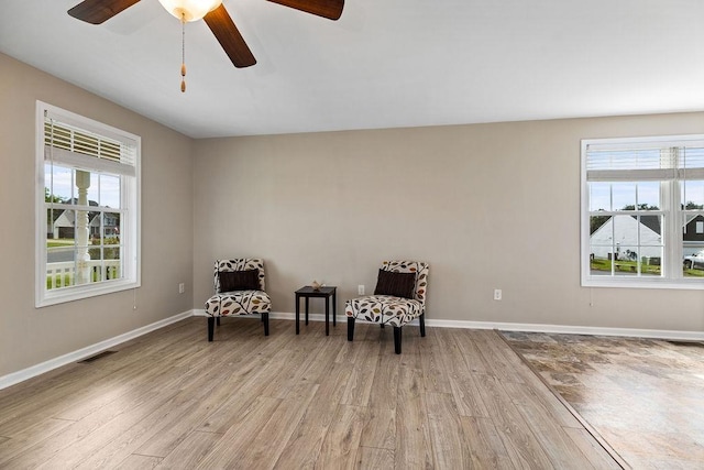 43 Upland Ct, Stuarts Draft, VA 24477 - sitting room featuring light wood-style floors, healthy amount of natural light, and ceiling fan
