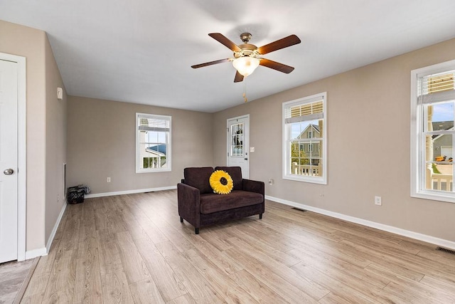 43 Upland Ct, Stuarts Draft, VA 24477 - living area with a ceiling fan and light wood-style floors