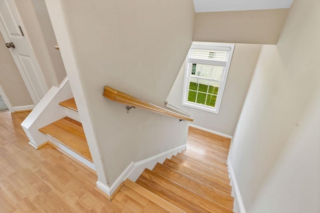 43 Upland Ct, Stuarts Draft, VA 24477 - stairway with wood finished floors and baseboards