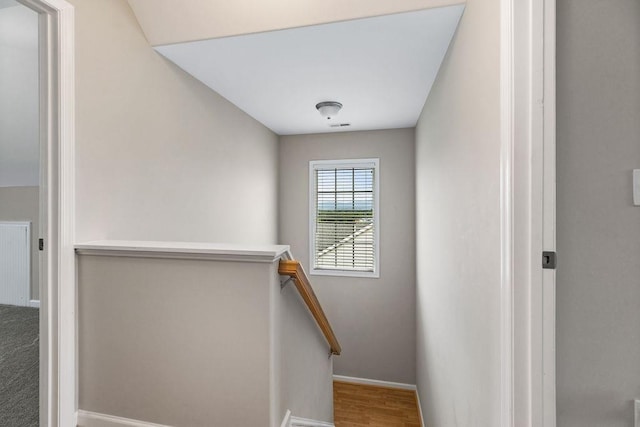 43 Upland Ct, Stuarts Draft, VA 24477 - stairway with baseboards and wood finished floors
