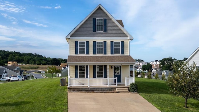 43 Upland Ct, Stuarts Draft, VA 24477 - view of front of property featuring covered porch and a front yard