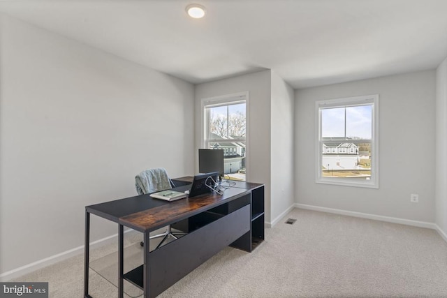 6520 Wild Orchid Ct, Fredericksburg, VA 22407 - home office with light colored carpet and baseboards