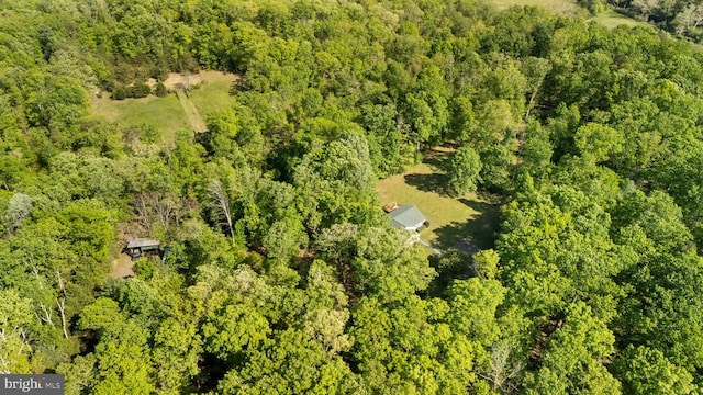 bird's eye view of a heavily wooded area