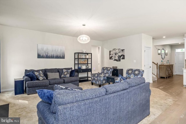 11326 Oakville Ln, Spotsylvania, VA 22551 - living area with light wood-type flooring and a chandelier