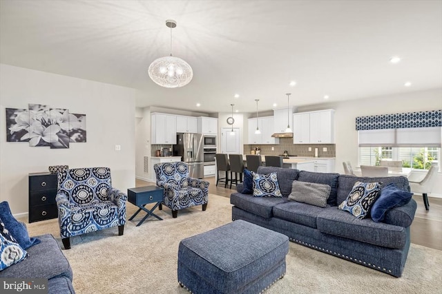 11326 Oakville Ln, Spotsylvania, VA 22551 - living area with a chandelier and recessed lighting