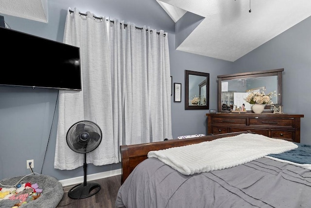 1294 Victorian Village Dr, Harrisonburg, VA 22802 - bedroom with vaulted ceiling, wood finished floors, and baseboards
