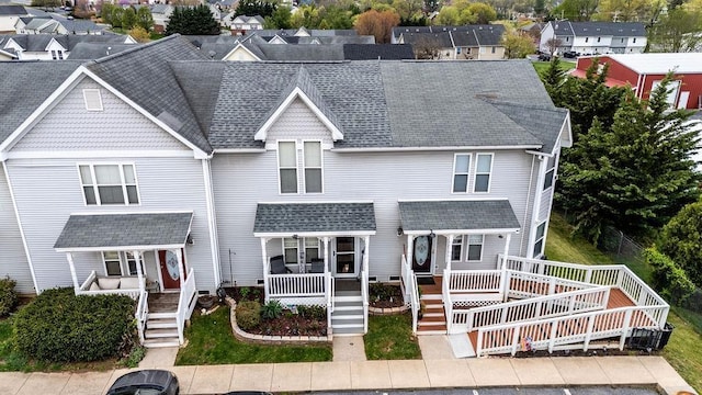 1294 Victorian Village Dr, Harrisonburg, VA 22802 - view of front of home with a porch, roof with shingles, stairway, and a residential view