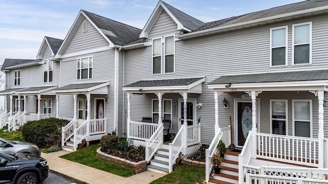 1294 Victorian Village Dr, Harrisonburg, VA 22802 - multi unit property with stairs, a shingled roof, and covered porch