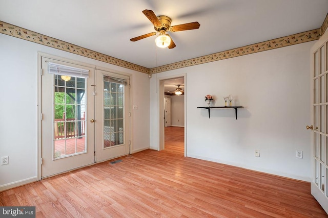 4117 Dartmoor Ct, Fredericksburg, VA 22408 - spare room with ceiling fan, light wood-style floors, and baseboards