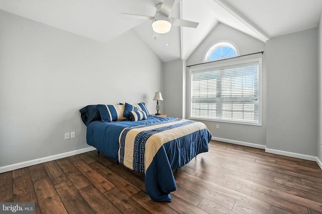 6205 Patrician Ct, Fredericksburg, VA 22407 - bedroom with wood finished floors, lofted ceiling, and a ceiling fan