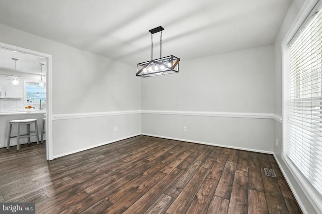 6205 Patrician Ct, Fredericksburg, VA 22407 - unfurnished dining area with dark wood-style flooring