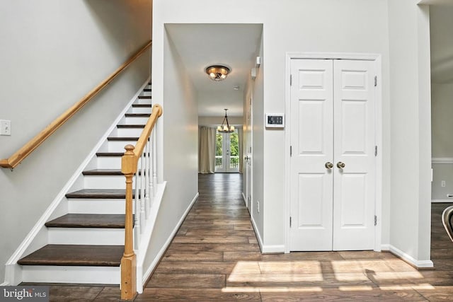 6205 Patrician Ct, Fredericksburg, VA 22407 - entrance foyer with wood finished floors and stairway