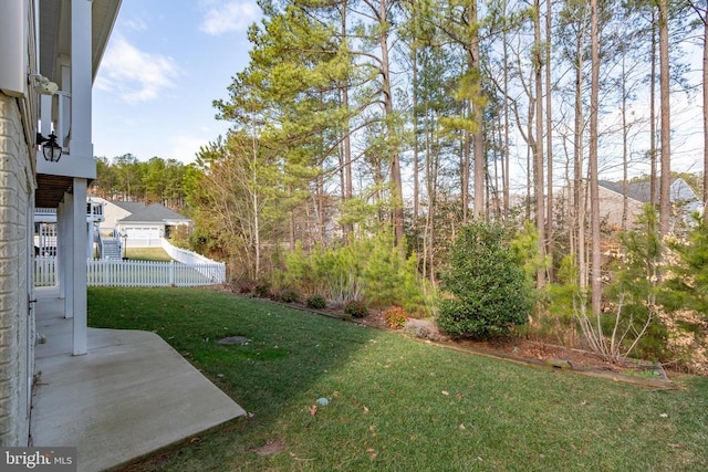 view of yard with fence