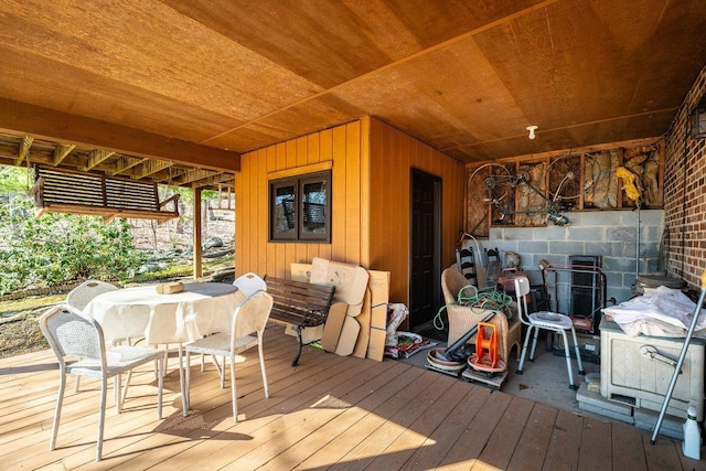 deck featuring outdoor dining area
